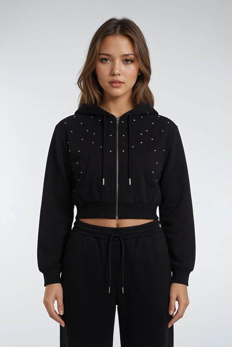 Cropped Embellished Hoodie | Forever 21 Womens