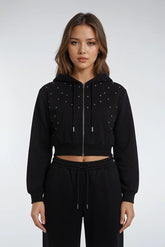 Cropped Embellished Hoodie | Forever 21 Womens