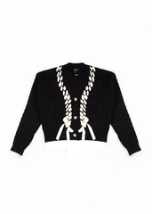 Braided Ribbon Cropped Cardigan Sweater | Forever 21 Womens