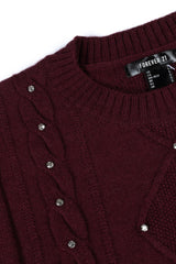 Embellished Cable-Knit Cropped Sweater | Forever 21 Womens