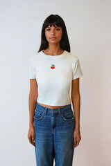 Embroidered Cherry Cropped Tee | Forever 21 Womens