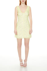 Floral Lettuce-Edge Mini Dress | Forever 21 Womens