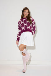 Jacquard Cropped Bow Sweater | Forever 21 Womens