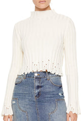 Distressed Mock Neck Sweater | Forever 21 Womens