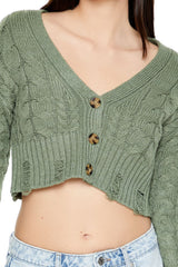 Cable Knit Cropped Cardigan Sweater | Forever 21 Womens