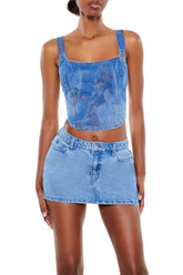 Angel Denim Bustier Crop Top | Forever 21 Womens