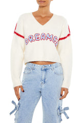 Dreamer Patch Fuzzy Knit Sweater | Forever 21 Womens