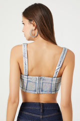 Denim Curved-Hem Crop Top | Forever 21 Womens
