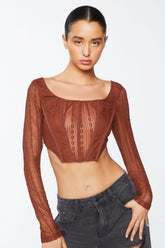 Crochet Lace Long-Sleeve Crop Top | Forever 21 Womens