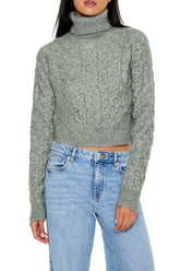 Cropped Cable Knit Turtleneck Sweater | Forever 21 Womens