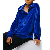 Amira Oversized Button Down Velvet Top | Forever 21 Womens