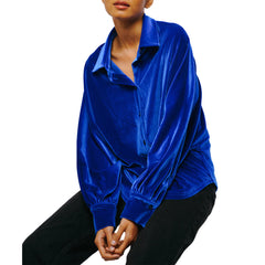 Amira Oversized Button Down Velvet Top | Forever 21 Womens