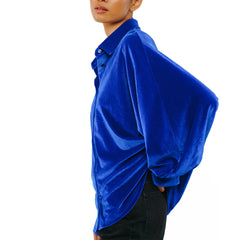 Amira Oversized Button Down Velvet Top | Forever 21 Womens