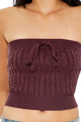 Cable Knit Cropped Tube Top | Forever 21 Womens