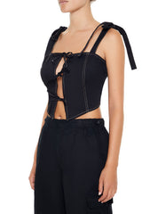 Cropped Cutout Bow Bustier Top | Forever 21 Womens
