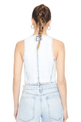 Cropped Bleach Wash Vest | Forever 21 Womens