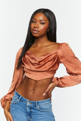 Draped Satin Crop Top | Forever 21 Womens