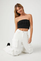 Rhinestone Cropped Tube Top | Forever 21 Womens