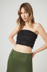 Smocked Cropped Tube Top | Forever 21 Womens