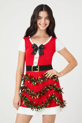 Tinsel Garland Santa Mini Dress | Forever 21 Womens