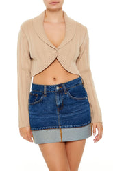 Cropped Rib-Knit Cardigan Sweater | Forever 21 Womens