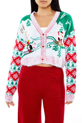 Snowboarding Santa Cardigan Sweater | Forever 21 Womens