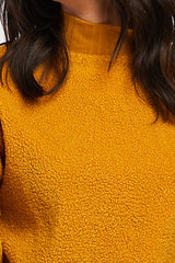 Domino Long Sleeve Pullover Top Ribbed Cuff Hem And Mock Neck | Forever 21 Womens