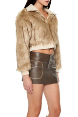 Cropped Faux Fur Bomber Jacket | Forever 21 Womens