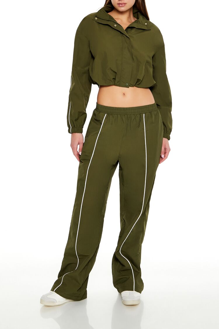 Active Piped-Trim Windbreaker Pants | Forever 21 Womens