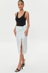 Satin Ruched Drawstring Skirt | Forever 21 Womens