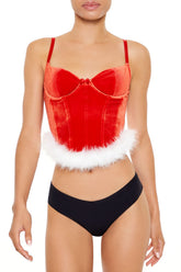 Velvet Santa Lingerie Corset Cami | Forever 21 Womens