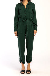 Frenzia Long Sleeve Utility Style Jumpsuit Button Down Tab Cuff Hem Se | Forever 21 Womens