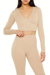 Active Seamless Surplice Crop Top | Forever 21 Womens