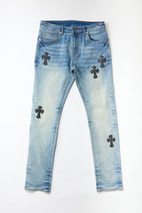 F21 Mens Cross Embroidered Skinny Jeans | Forever 21 Mens