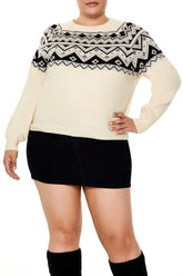 Plus Size Geo Print Sweater - Forever 21