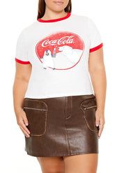 Plus Size Coca-Cola Ringer Baby Tee - Forever 21