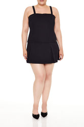 Plus Size Pleated Mini Dress - Forever 21