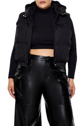 Plus Size Hooded Puffer Vest - Forever 21