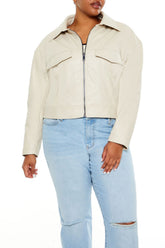 Plus Size Faux Leather Jacket - Forever 21