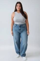 Plus Size Wide-Leg Denim Jeans - Forever 21