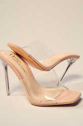 Open-Toe Lucite Stiletto Heels - Forever 21