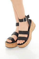 Strappy Cork Platform Wedges - Forever 21