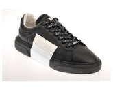 Black and White Leather Logo Low Top Sneakers - Forever 21