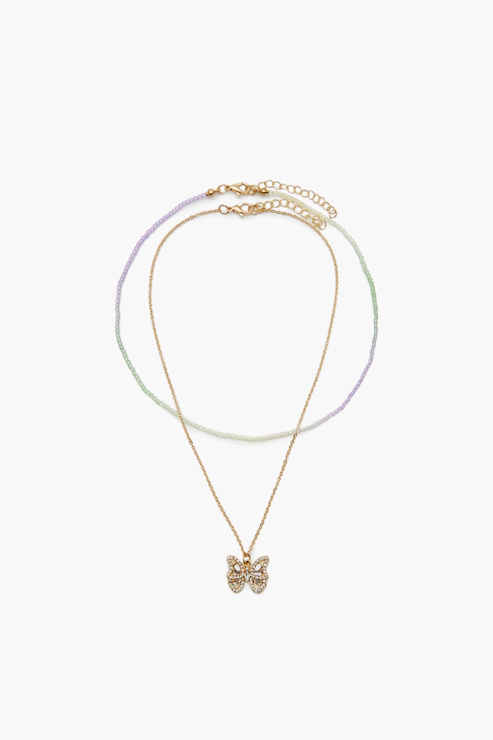 Butterfly & Bead Necklace Set - Forever 21