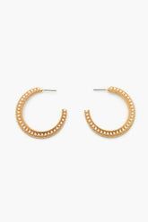 Etched Faux Pearl Hoop Earrings - Forever 21