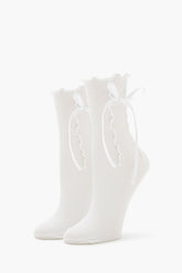 Bow Lettuce-Edge Crew Socks - Forever 21