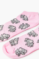 Elephant Print Ankle Socks - Forever 21