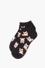 Corgi Print Ankle Socks - Forever 21