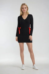 Cable Knit Lace-Up Ribbon Mini Dress | Forever 21 Womens
