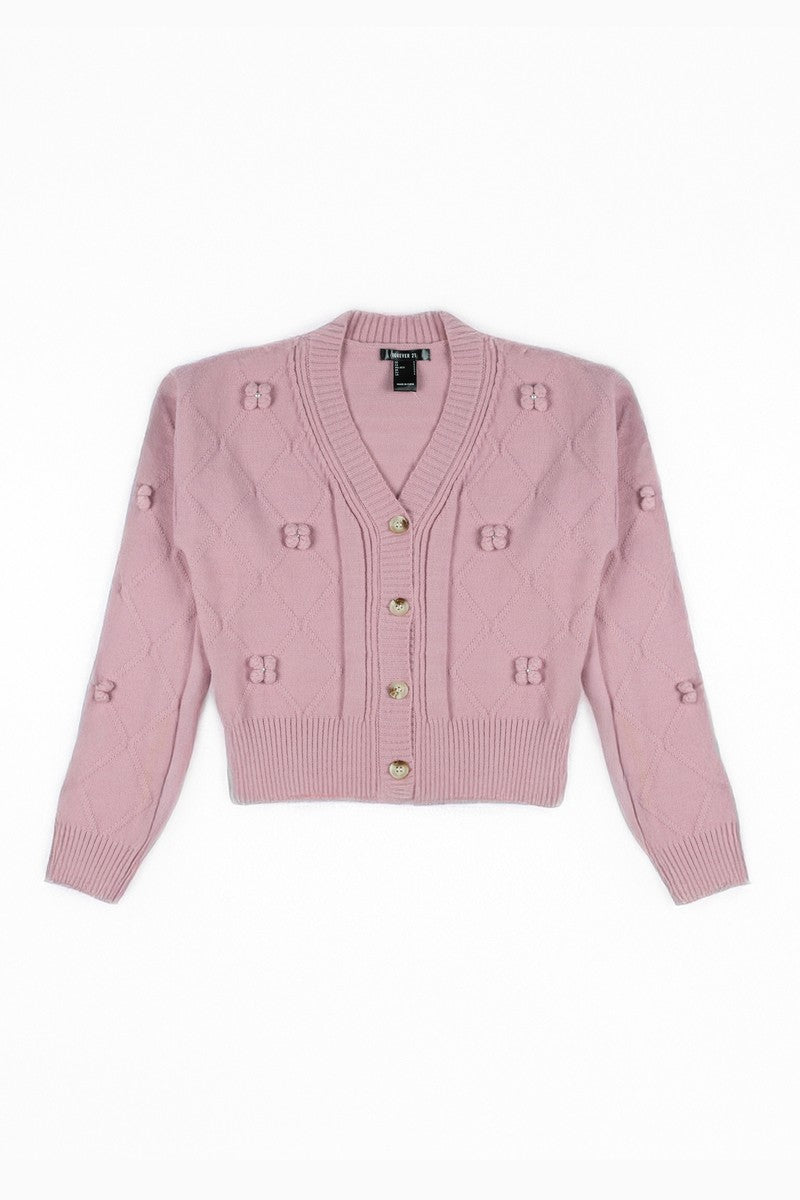 Bow Applique Cropped Cardigan Sweater | Forever 21 Womens